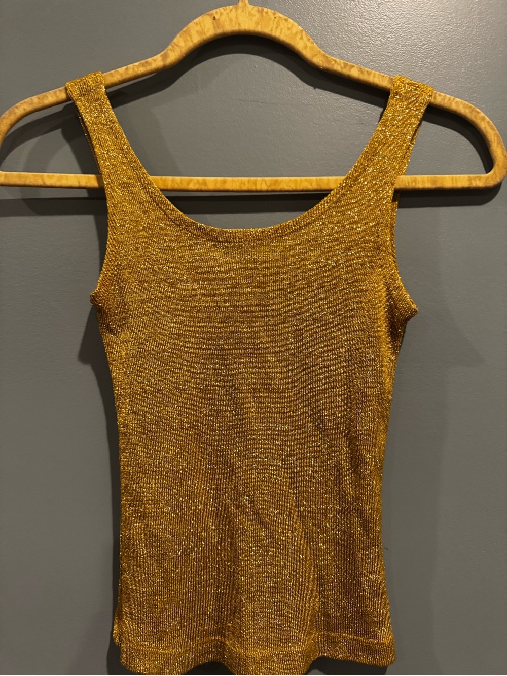 Vintage My Michelle Gold Metallic Lurex Tank Top Small
